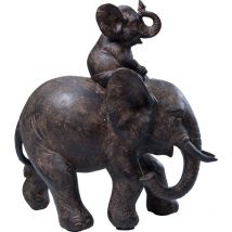 Kare Design Figura Decorativa Elefante Dumbo Uno, Marrone, Stile Esotico Giungla, Simbolo Famiglia, idea regalo, 19x18x9cm (A/P/L)
