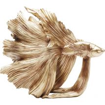 Kare - Design figura decorativa Betta Fish, oro, pesce esotico, materiale robusto, fatto a mano, stile asia/lussuoso, decorazione esotica