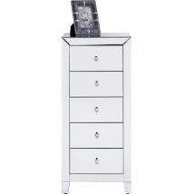 Kare Design Luxury-cassettiera A 5 Vani, Stile Glamour, Con Maniglie Scintillanti, Armadio A Specchio Dal Design Stravagante, 110 X 49 X 41 Cm, 