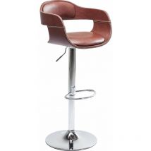 Kare Design sgabello Monaco Nougat, marrone, altezza seduta regolabile 58-79cm, stile vintage, cucina, bar, zona lounge/rustico