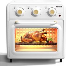 Karinear - 20L Four Friteuse sans Huile Blanche, Four Air Fryer xxl Multifonction avec Commande à Bouton Rotatif, Friteuse à Air Chaud 6 en 1, Mini