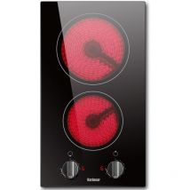 Karinear Autarkes Glaskeramikkochfeld 2 Platten 30 cm, Elektroherd Eingebautes 2-Zonen-Keramikkochfeld mit elektronischer Drehknopfsteuerung,