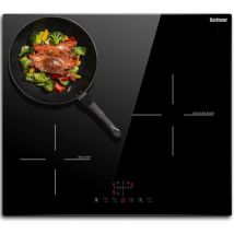 Karinear - Plaque Induction 3 Feux Encastrable, Plaque à Induction 60 cm, Table de Cuisson Electrique avec Commande Tactile, Minuteur, Verrouillage