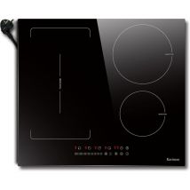 Karinear - Plaque Induction Flexzone avec Prise, Plaque de Cuisson Induction 60 cm Encastrable avec Commande Tactile, Minuterie, Sécurité enfant,