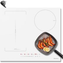Karinear - Weißes Induktionskochfeld Flexzone mit Stecker, Induktionsfeld 60 cm Einbau mit Touch-Steuerung, Timer, Kindersicherung, Boost, 220V-240V,