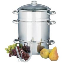 Krüger - Fruchtentsafter Edelstahl 26 cm 26 cm, 8 l, mit Glasdeckel