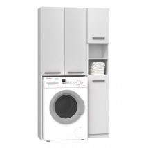 Hucoco - karli - Conjunto de baño estilo moderno - 96x30x183 - 4 puertas+2 baldas