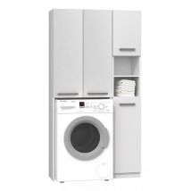 Hucoco - karli - Ensemble salle de bain style moderne - 96x30x183 - 4 portes+2 tablettes