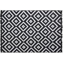 Evuhome - Karma 160x230 cm reversible rug - Black White