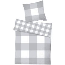 Inda-exclusiv - Karo Cashmere Touch Wende-bettwäsche Karo-d761941-grau-var