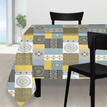 Nappe carrée anti-tâches 180X180 cm karo par Soleil d'ocre