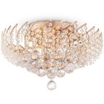 Maytoni - Karolina Plafón Semi Empotrado Oro & Cristal, 6 Luces, E14