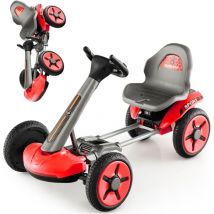 Maisonchic - Kart à Pédale Pliable Enfants avec Siège&Volant Réglables Kart Electrique 12 v avec Démarrage Lent Lumière led Charge 20kg pour 2-5 Ans