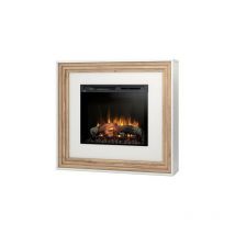 Karta - Caminetto elettrico a libera installazione a led - 28' - Bianco opaco / Rovere chiaro - 119,8 x 109,4 x 30,5