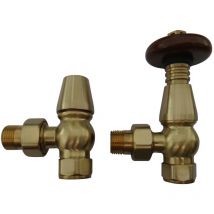 Kartell - Angled Traditional Brass Manual Shower Valve and Lockshield Valve Set