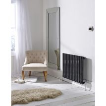 Kartell - Aspen Steel Anthracite Horizontal Designer Radiator 600mm h x 970mm w Double Panel - Anthracite