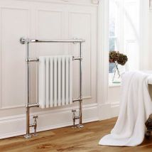 Kartell - Las Vegas Design Heated Towel Radiator 945mm x 500mm Chrome & White