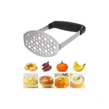 Ersandy - Kartoffelstampfer aus Edelstahl, Kartoffelstampfer (Schwarz 12 × 7 × 17 cm)