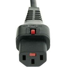 Kash Connecteur de sécurité enfichable Secteur femelle C13 - Prise mâle coudée + contact de protection noir 2.00 m 1 pc