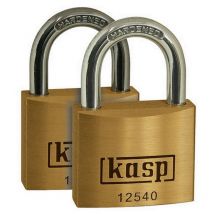 Kasp - K125 Premium Brass Padlock 40mm Twin Pack