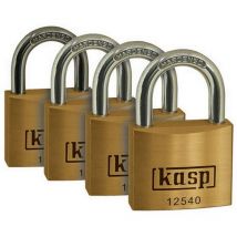 Kasp K125 Premium Brass Padlock 40mm Quad Pack