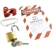 Kasp K81100 Verriegelungs-/Lockout-Set 145 mm Messing, Silber Schlüsselschloss