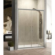 Kassandra - bel-la Mampara Frontal Ducha 2F+2C Plata Transparente - Medida: 156-160 - Medida: 156-160 - ref: BL1001616S190156