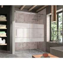 Kassandra - LU102 luna Mampara Ducha Corredera Decorada - Medida: 124-128 cms - Medida: 124-128 cms - ref: LU10216CLS124128