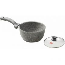 Accademiamugnano - Kasserolle mit Glasdeckel 'Herz aus Stein' ø cm. 16 - 1 Griff