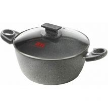 Accademiamugnano - Kasserolle mit Glasdeckel 'Herz aus Stein' ø cm. 20 - 2 Griffe