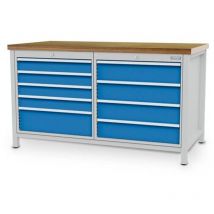 Kastenwerkbank Breite 1500 mm, R24-24, 9 x Schublade Maße in mm (BxTxH): 1500 x 750 x 859