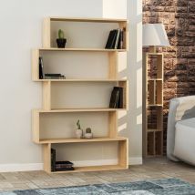 Kat Modern Bookcase Display Unit Tall 158cm - Natural Oak Effect - Oak - Decortie