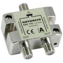 KATHREIN F-Verteiler 2-fach 5-2400 MHz – F-Connector – Max. Abzweigdämpfung: 8 dB – Max. Durchgangsdämpfung: 8 dB – Fernspeisetauglich: ja