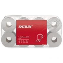 Katrin - Toilettenpapier 250 3-lagig Papier weiß 250 Bl./Rl. 8 Rl./Pack.