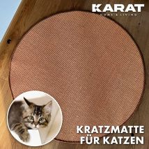 Katzen-Kratzmatte Rund Sisal Kratzteppich für Krallenpflege Terra 80 cm Durchmesser