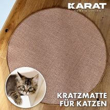 Katzen-Kratzmatte Rund Sisal Kratzteppich für Krallenpflege Kork 120 cm Durchmesser