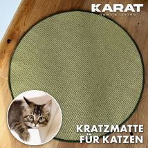 Floordirekt - Katzen-Kratzmatte Rund Sisal Kratzteppich für Krallenpflege Grün 80 cm Durchmesser