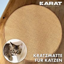 Katzen-Kratzmatte Rund Sisal Kratzteppich für Krallenpflege Natur 80 cm Durchmesser