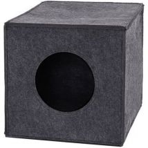 Lionto Katzenhöhle aus Filz faltbare Kuschelhöhle für Katzen Regalhöhle Katzen 33x37x33 cm dunkelgrau