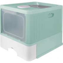 Katzentoilette, geschlossene Katzentoilette, Filter und Schaufel, herausnehmbares Bodenfach für einfache Reinigung – Grün
