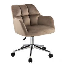Vente-unique - Bürostuhl höhenverstellbar - Samt - Beige - pega von Pascal Morabito