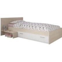 Kinderbett Mit 1 Schublade - 90 X 190 Cm - Naturfarben & Weiß - Iplia