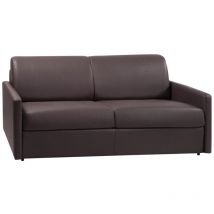 Vente-unique - Schlafsofa 4-Sitzer - Liegefläche mit Lattenrost mit breiten Latten: 160 cm - Matratze: 14 cm - Kunstleder - Braun - calife