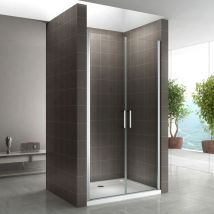 KAYA Porte De Douche H 195 largeur réglable 83 à 86 cm verre transparent