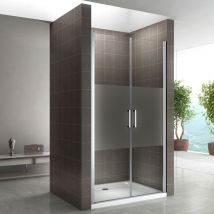 KAYA Porte de douche H 195 largeur réglable 89 à 92 dm verre semi-opaque