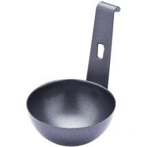Kitchen Craft - KitchenCraft Taza para escalfar huevos individuales con gancho, metal, negro, 7,5 x 16 cm