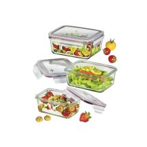 Küchenprofi Set Boîte À Lunch/boîte À Provisions Verre Rectangulaire 3pcs.