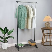 KCT - Adjustable Clothes Rack On Wheels Garment Rail Clothing Display Stand Tidy