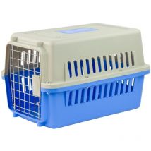 KCT - Portable Plastic Pet Travel Carrier for Cats/Dogs/Animals - Small Blue