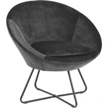 Cenna Fauteuil, gris foncé, métal noir.